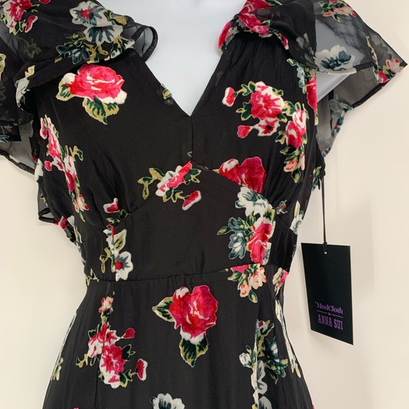 ModCloth x Anna Sui floral velvet maxi dress sz 4 new long - Picture 3 of 5